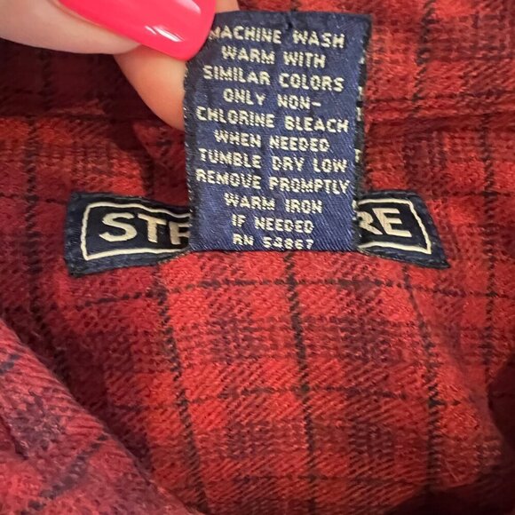 Men's Structure Red/Black Flannel Long Sleeve, Size XL - Picture 7 of 8